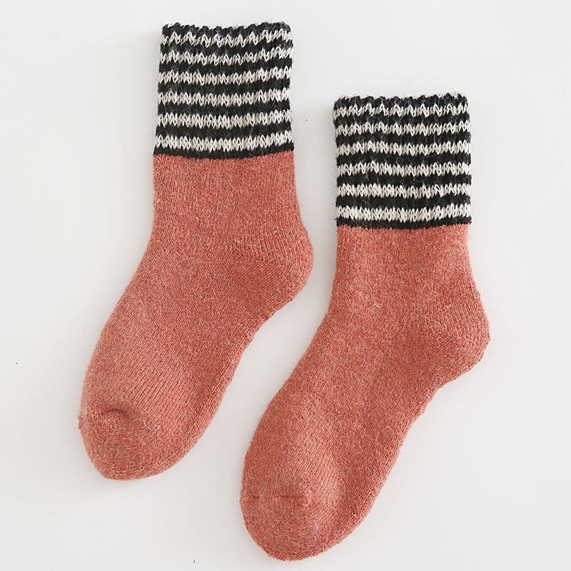 Thick Wool Socks Thick Warm Wool Socks Crew Socks Casual Socks Wholesale Socks Thick Stripes Socks